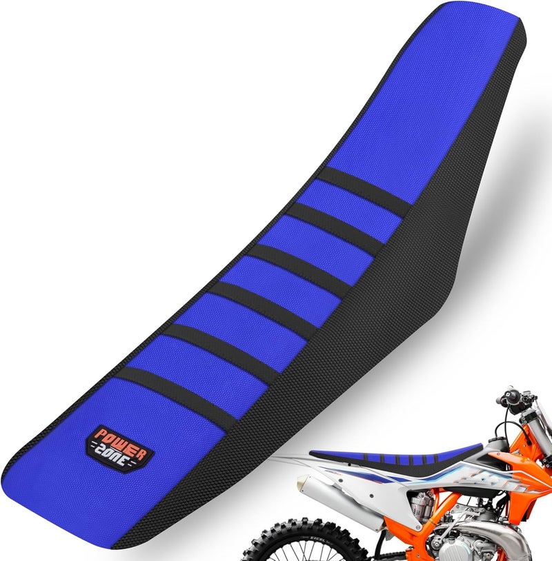 fewfuss Gripper Rubber Dirt Bike Seat Cover - Universal Soft Seat Cover for Most Dirt Bike Motorcycle Blue - Image 1